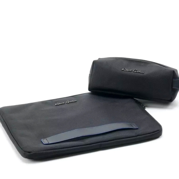 NWT Set of Robert Graham Laptop Sleeve and Cable Bag Black